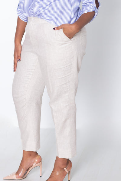 Pure Linen Formal Pants in Natural color