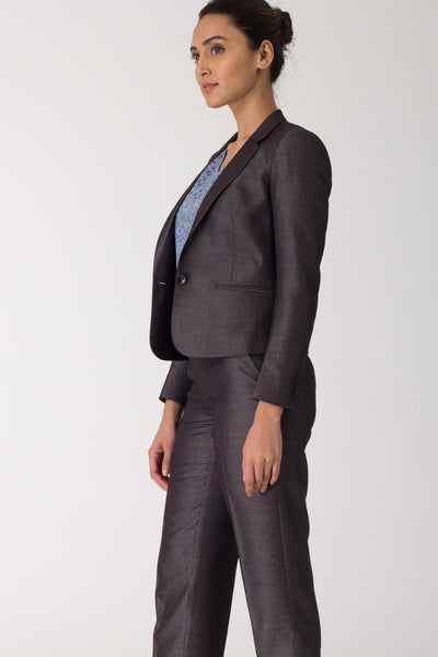 Dark Grey Formal Blazer Suit for work. Buy stylish office suits and professional looks online at www.intermod.in