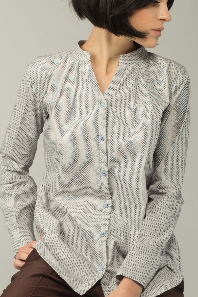 Pisces Pleated Collar Shirt