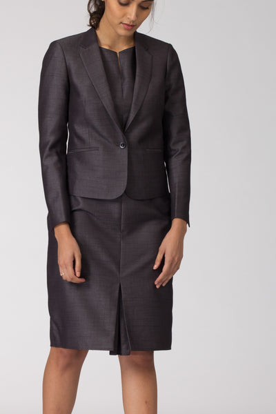 Charcoal Kickpleat Shift Dress