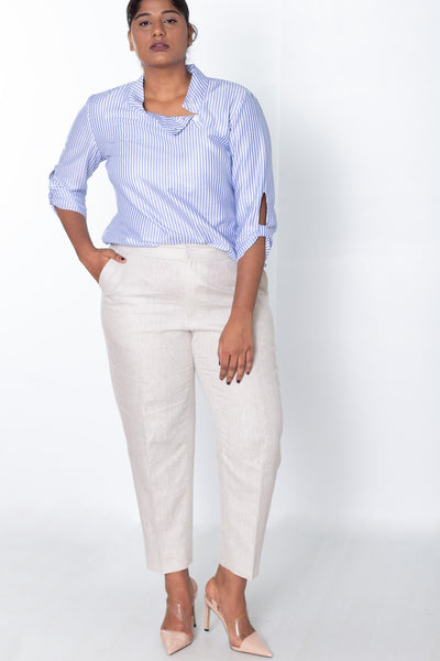 Pure Linen Formal Pants in Natural color
