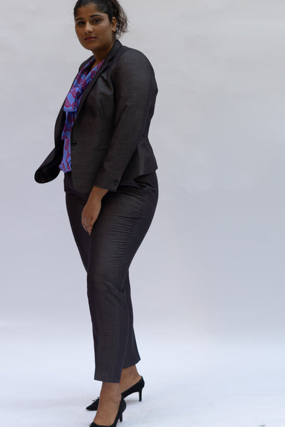 Charcoal Pin-tucked Cropped Pants