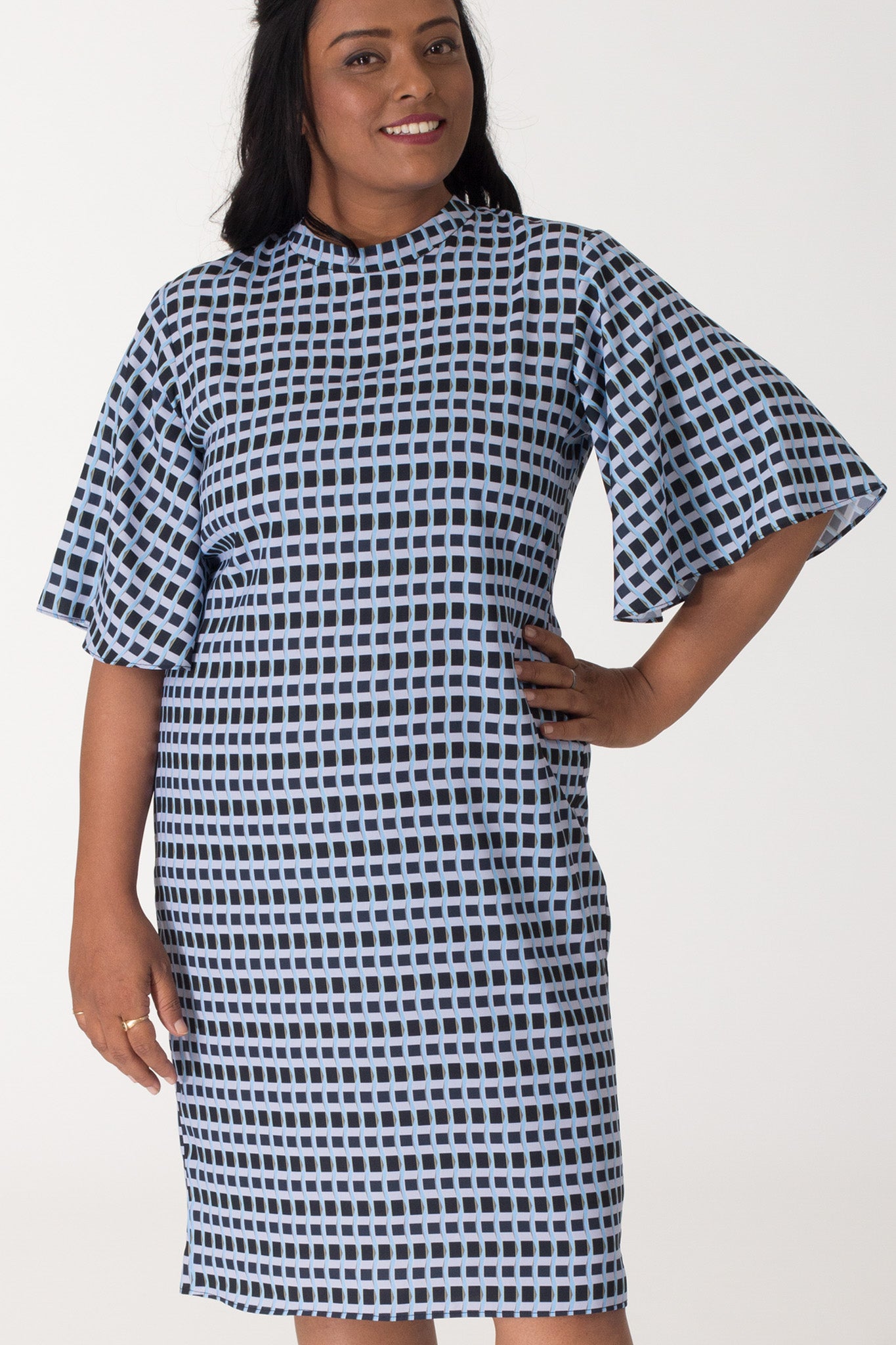 Printed Dress with bell sleeves
