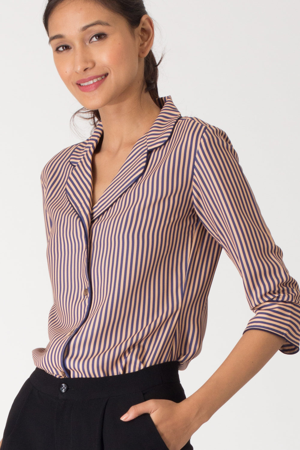 Bonita Notch Lapel Collar Shirt