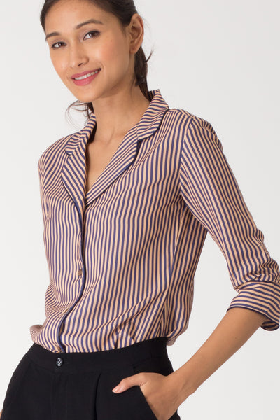 Bonita Notch Lapel Collar Shirt
