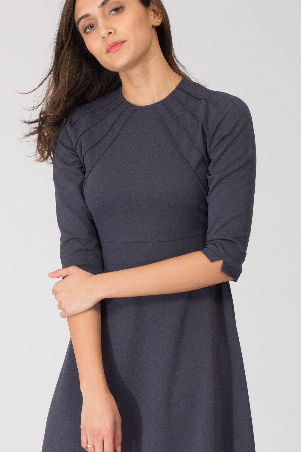 Grey Sun Fit and Flare Dress