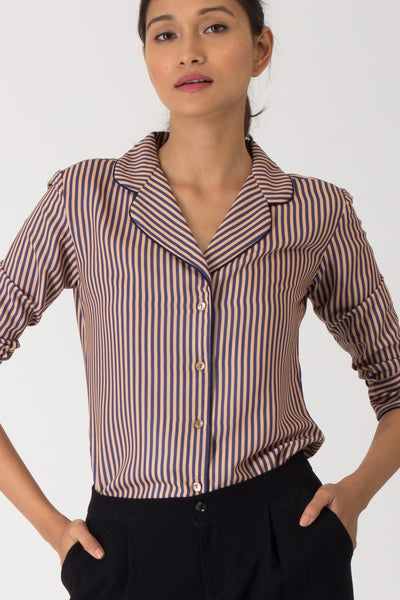 Bonita Notch Lapel Collar Shirt