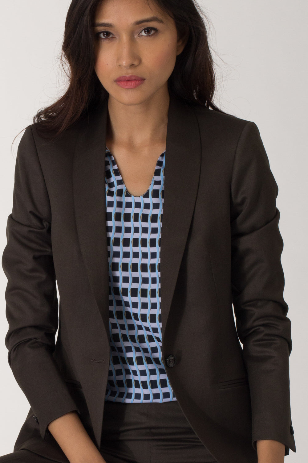 Dark Green Formal Blazer Suit for Working Women. Shop for stylish office suits and professional looks at www.intermod.in