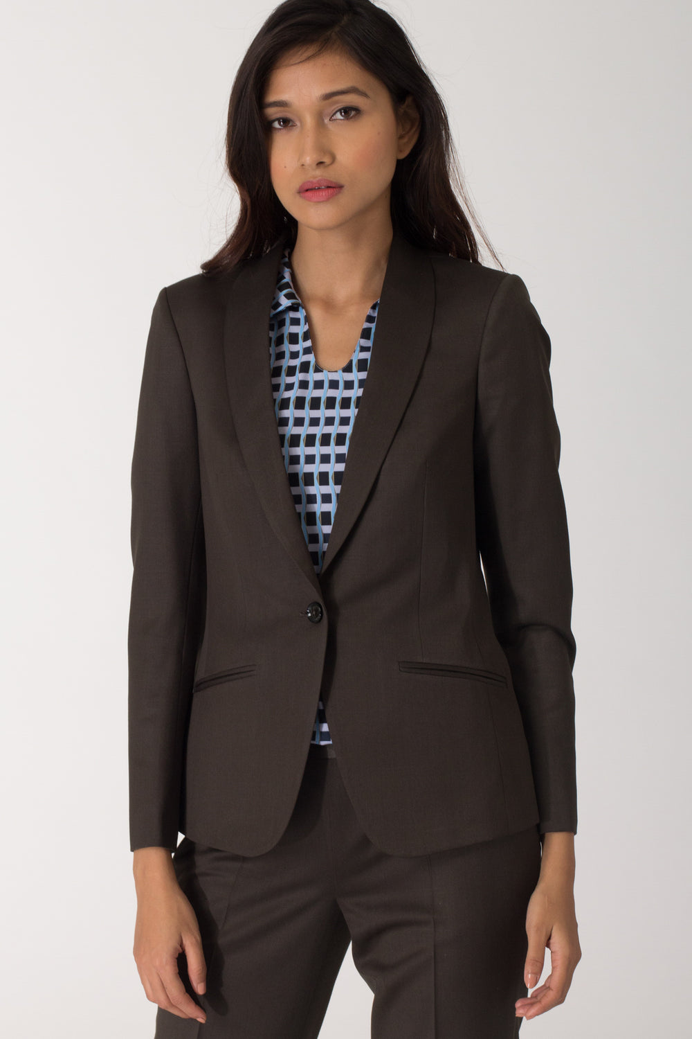 Dark Green Formal Blazer Suit for Working Women. Shop for stylish office suits and professional looks at www.intermod.in