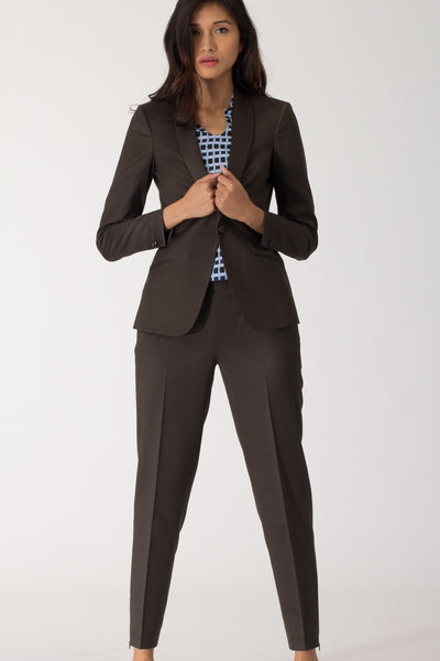 Dark Green Formal Blazer Suit for Working Women. Shop for stylish office suits and professional looks at www.intermod.in