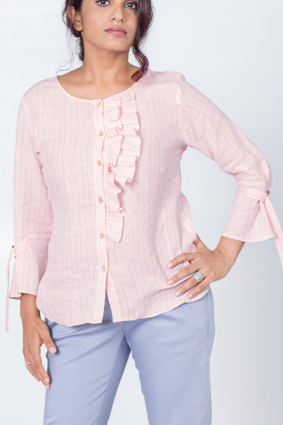 Stanley Ruffled Shirt with buckled sleeve