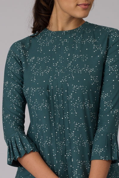 Green Galaxy Pleated top