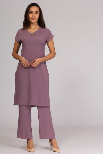 Lila Ruffle Neck Tunic with Pants