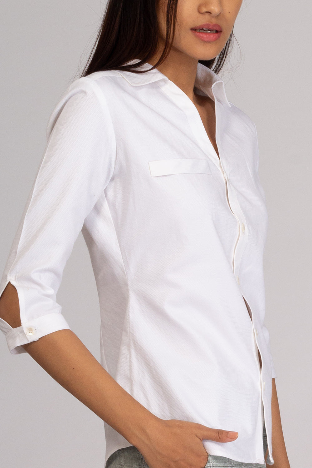 Hailey White Cotton Shirt