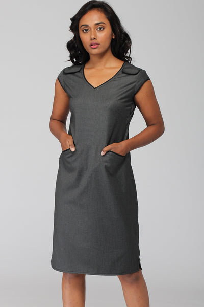 Ithaca Grey Herringbone Shift Dress