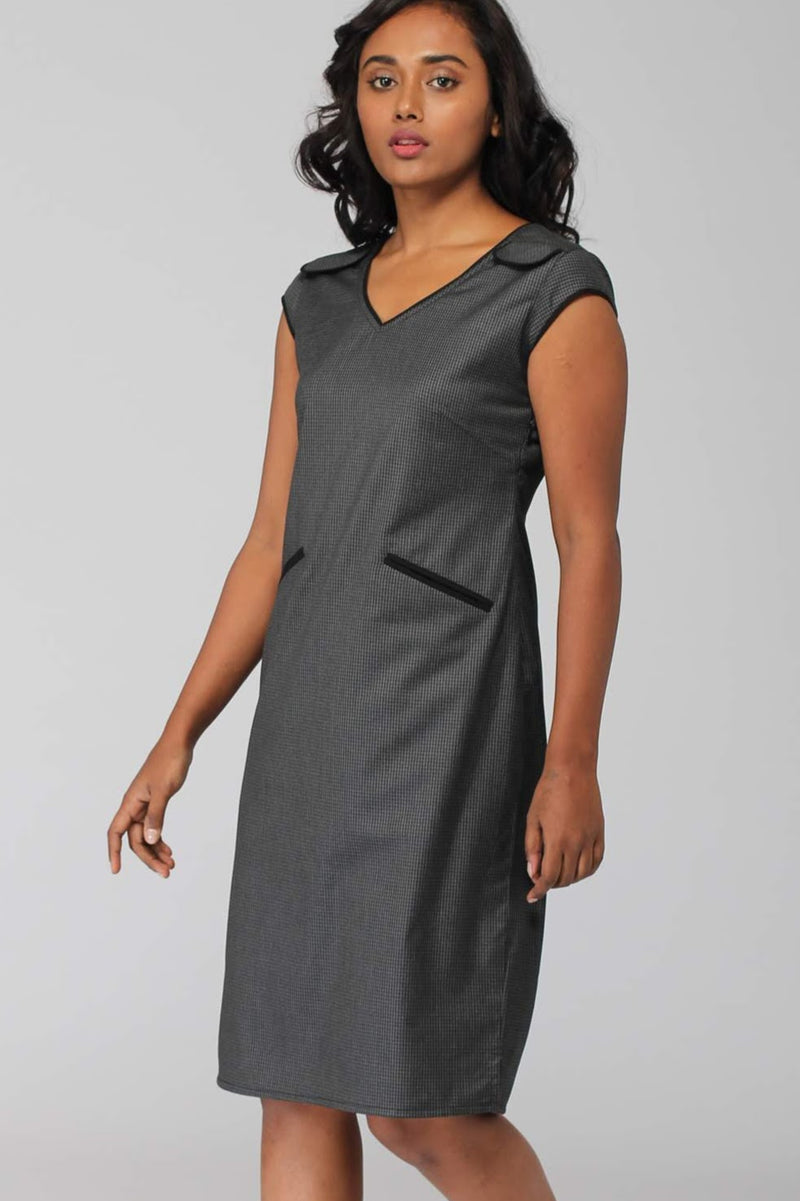 Ithaca Grey Herringbone Shift Dress
