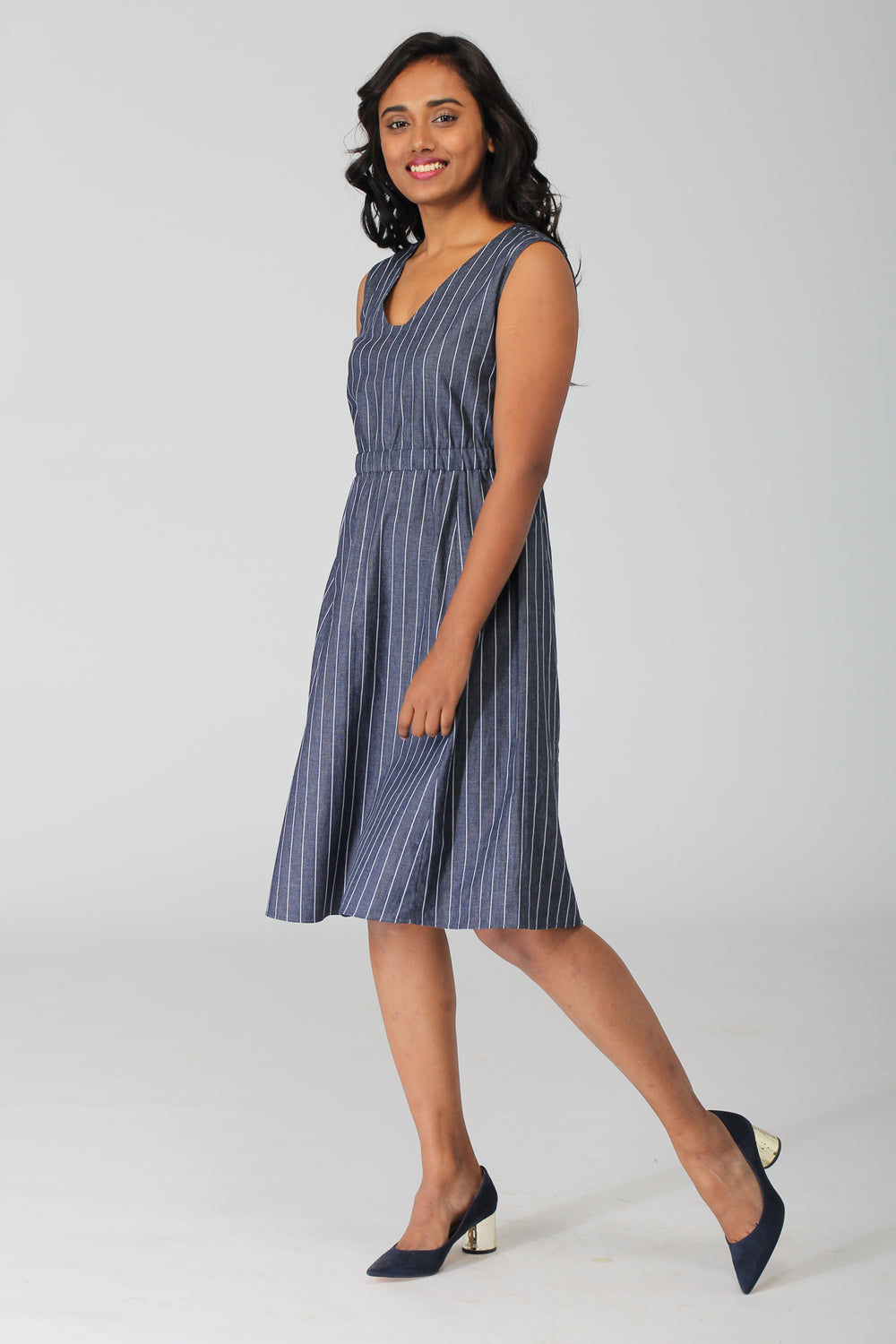 Indie A Line Dress in Indigo