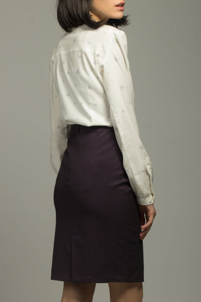 Arch Button Front Skirt