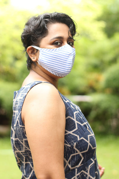 Oxford Stripe - Two Ply Reusable Cloth Mask
