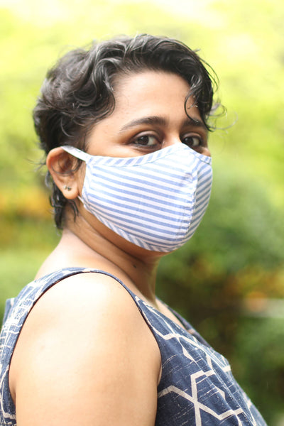 Oxford Stripe - Two Ply Reusable Cloth Mask