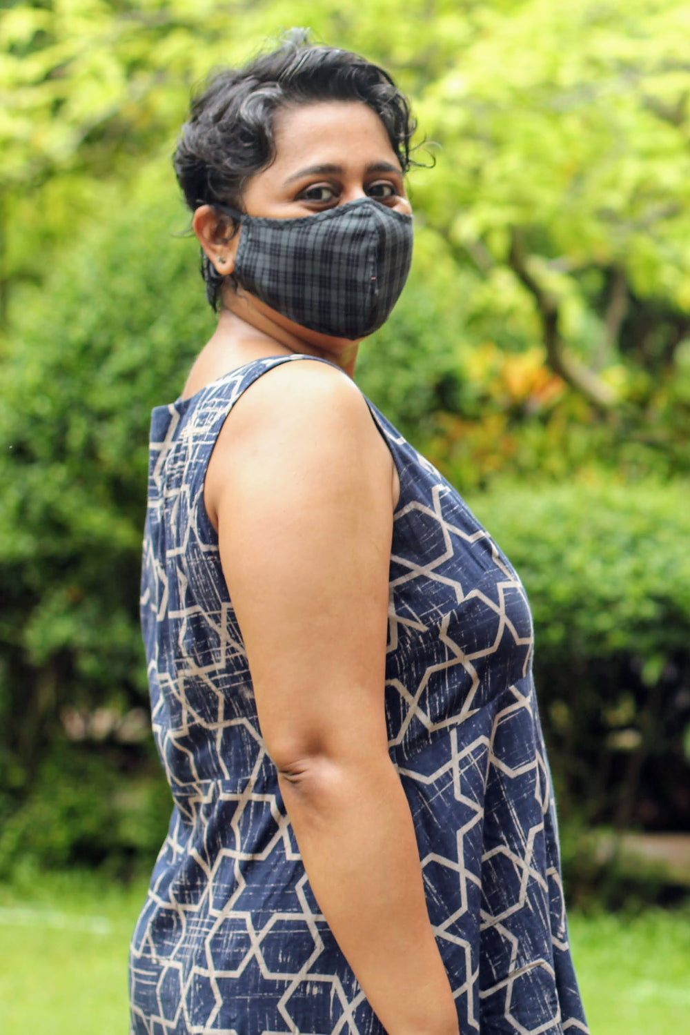 Green Plaid - Two Ply Cotton Mask