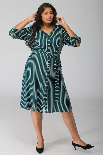Tokyo A line Shirt Dress with removable belt