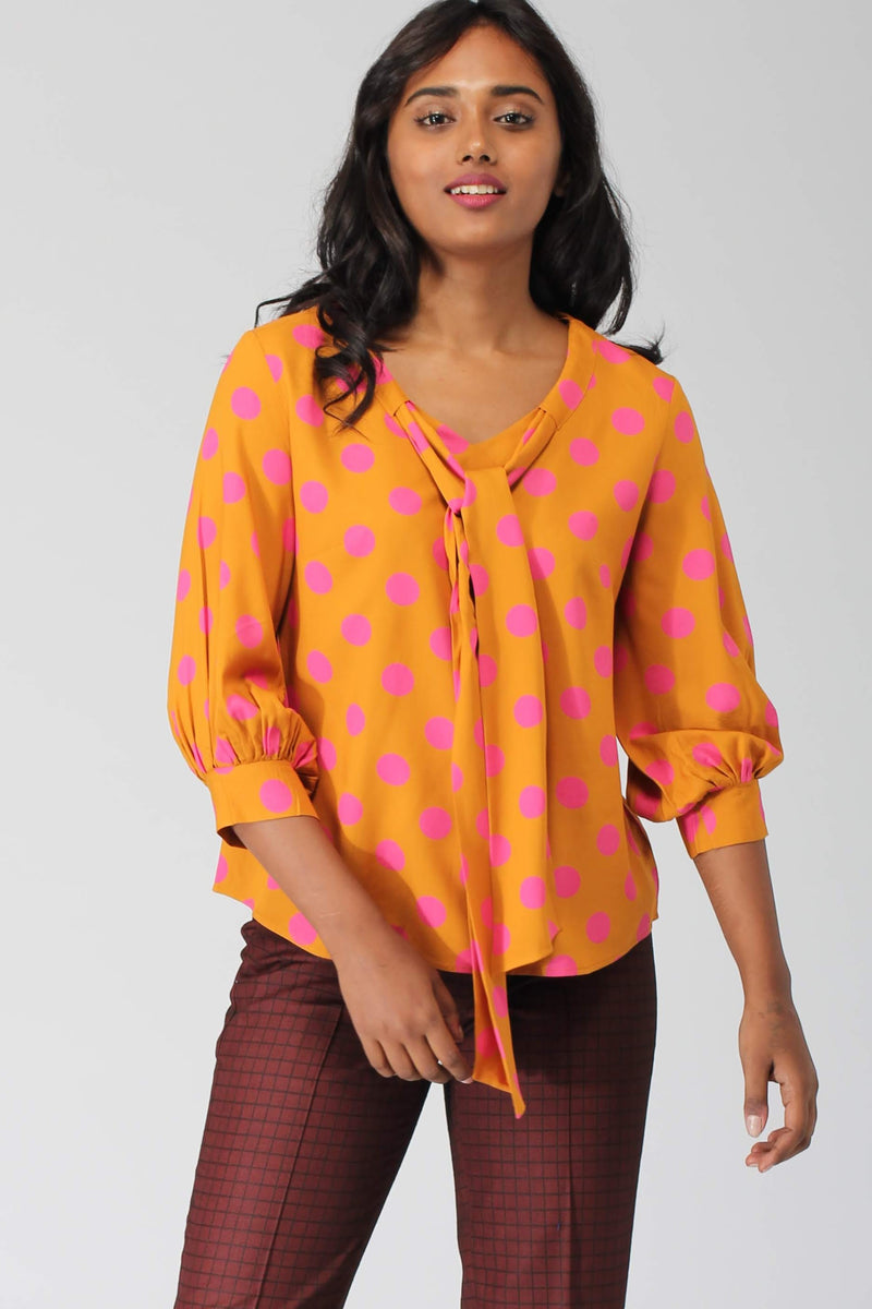 Amalfi Flowy Top with Removable Bowtie