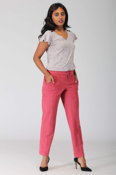 Geneva Punch Pink Stretch Pants