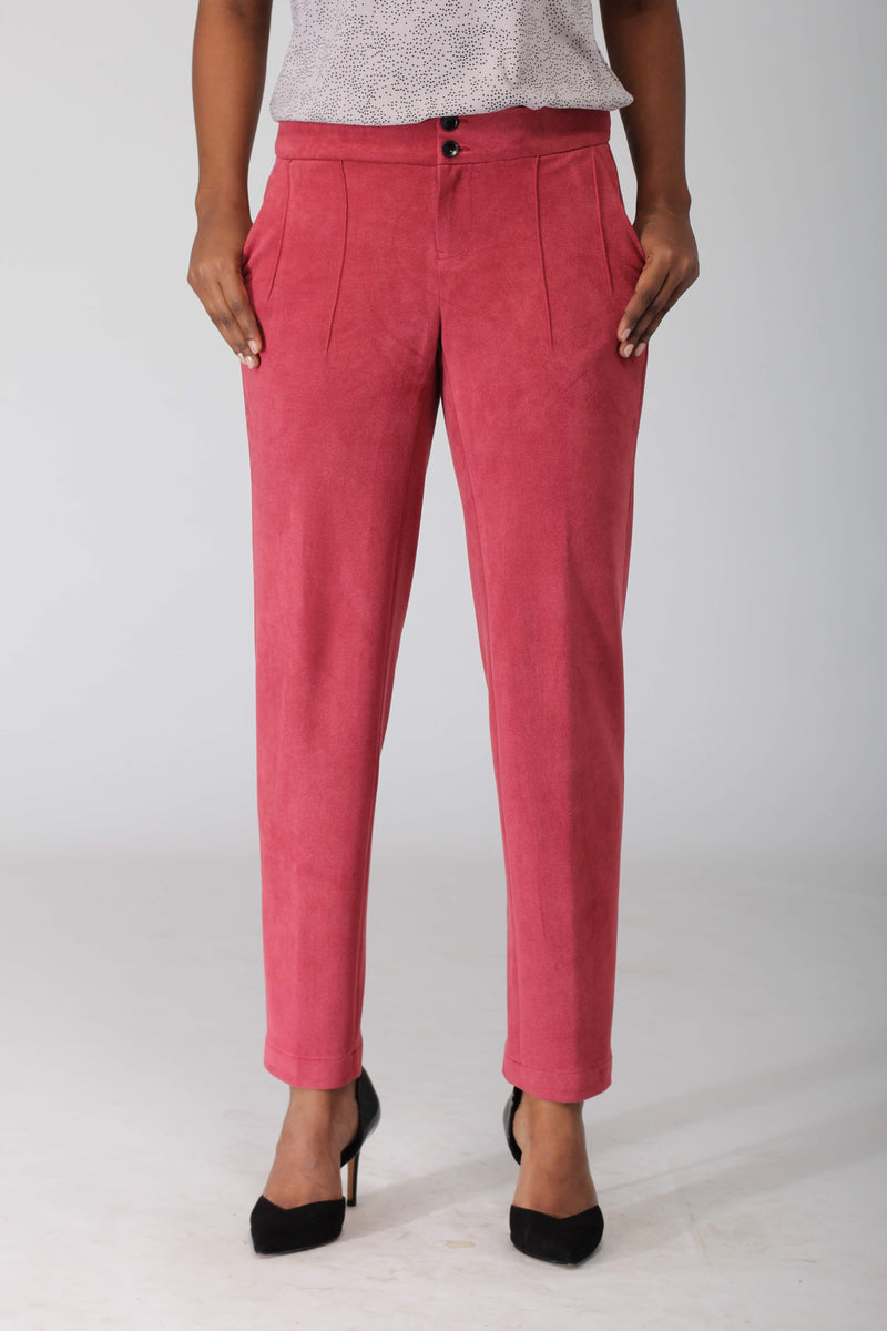 Smoky Pink Cotton Stretch Pants