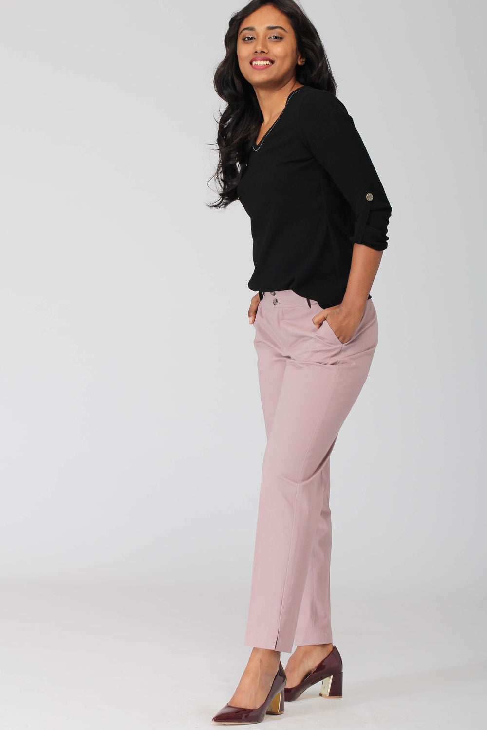 High Waisted Straight Trouser (Hot Pink Barathea) – Holland Cooper ®