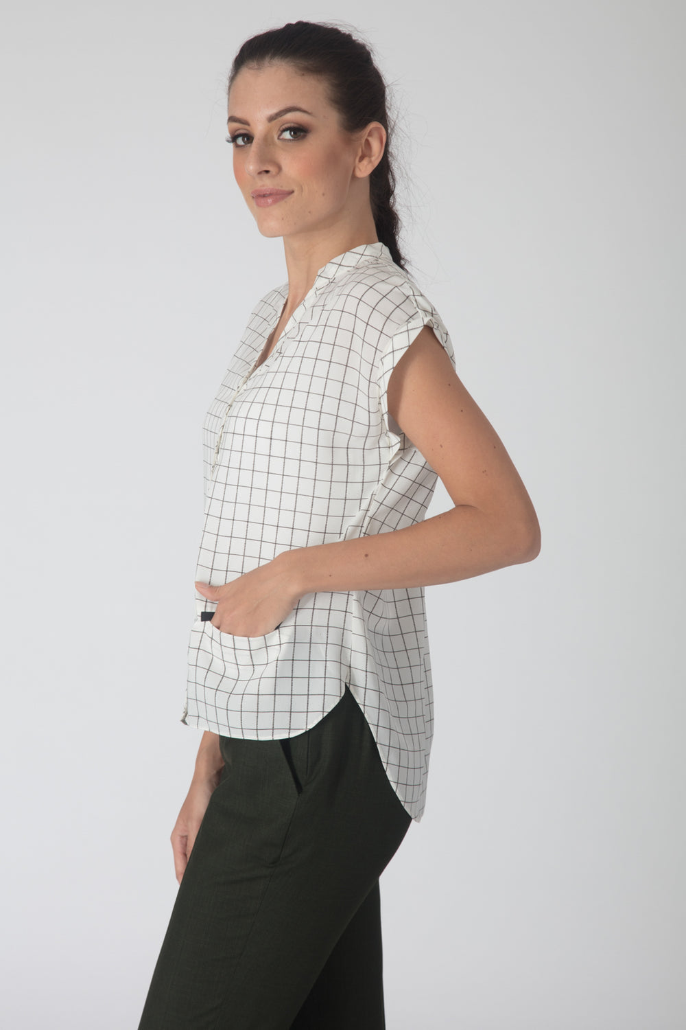 Checkered Flowy Shirt