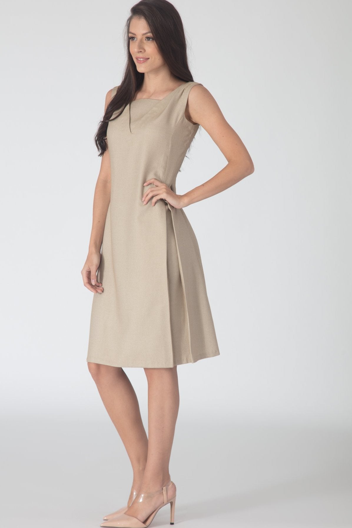 Orient Beige A line Dress Orient Beige A line Dress