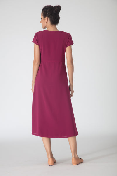 Pink buttondown midi dress