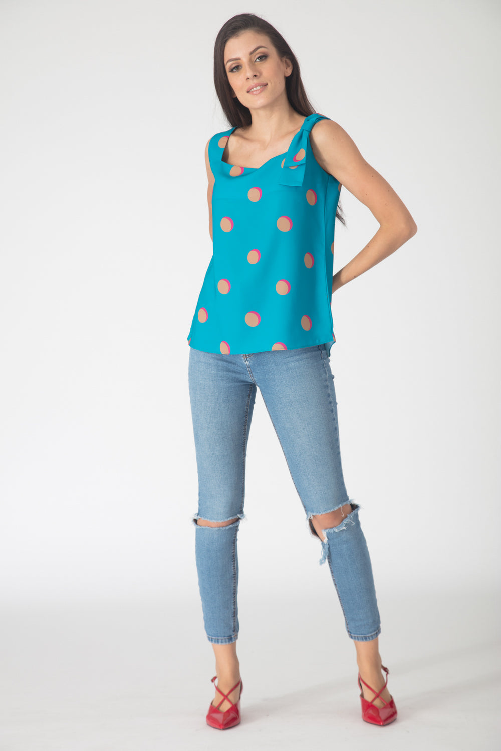 Polka Bow Top