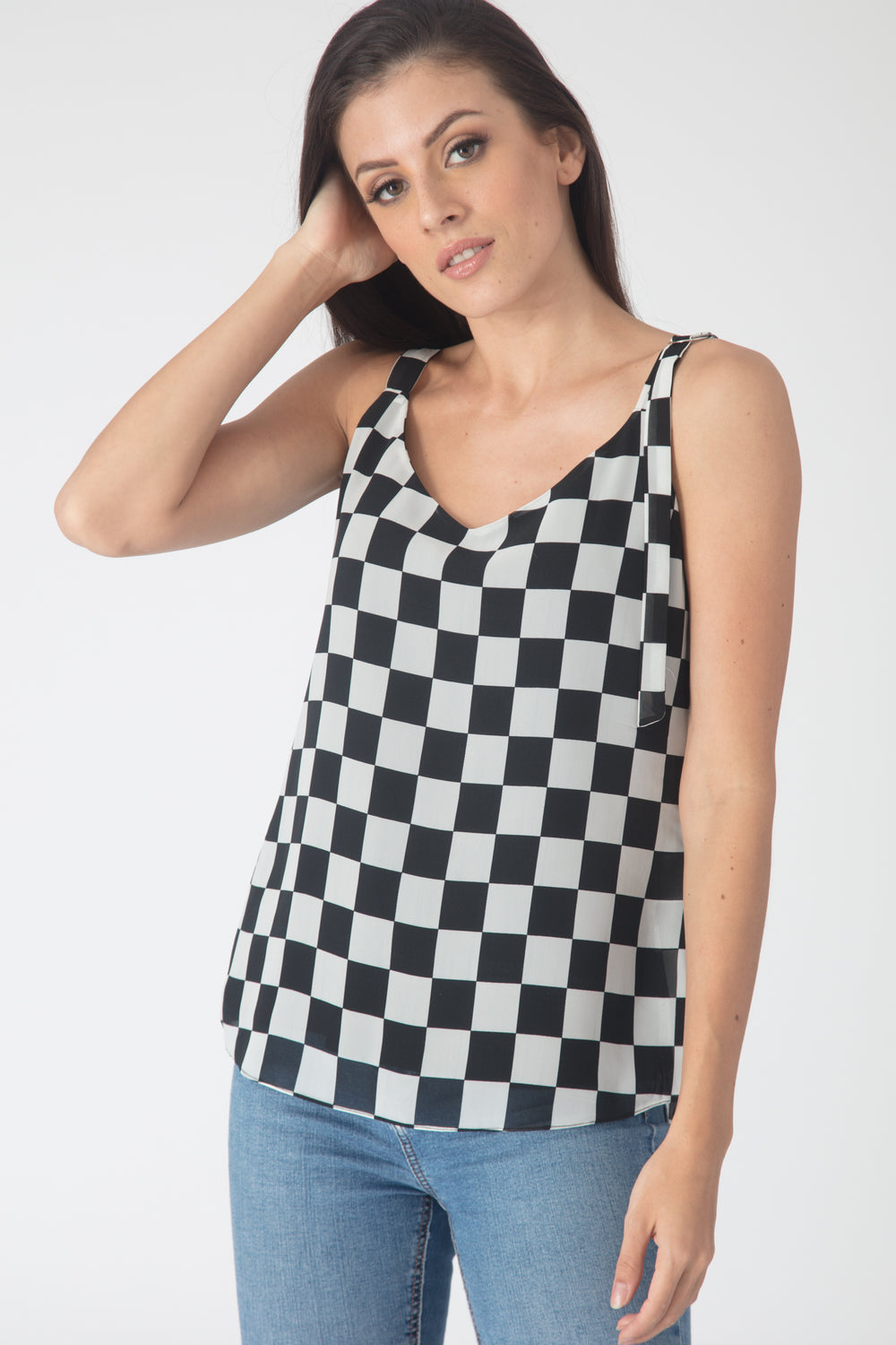 Checkmate Buckle Top
