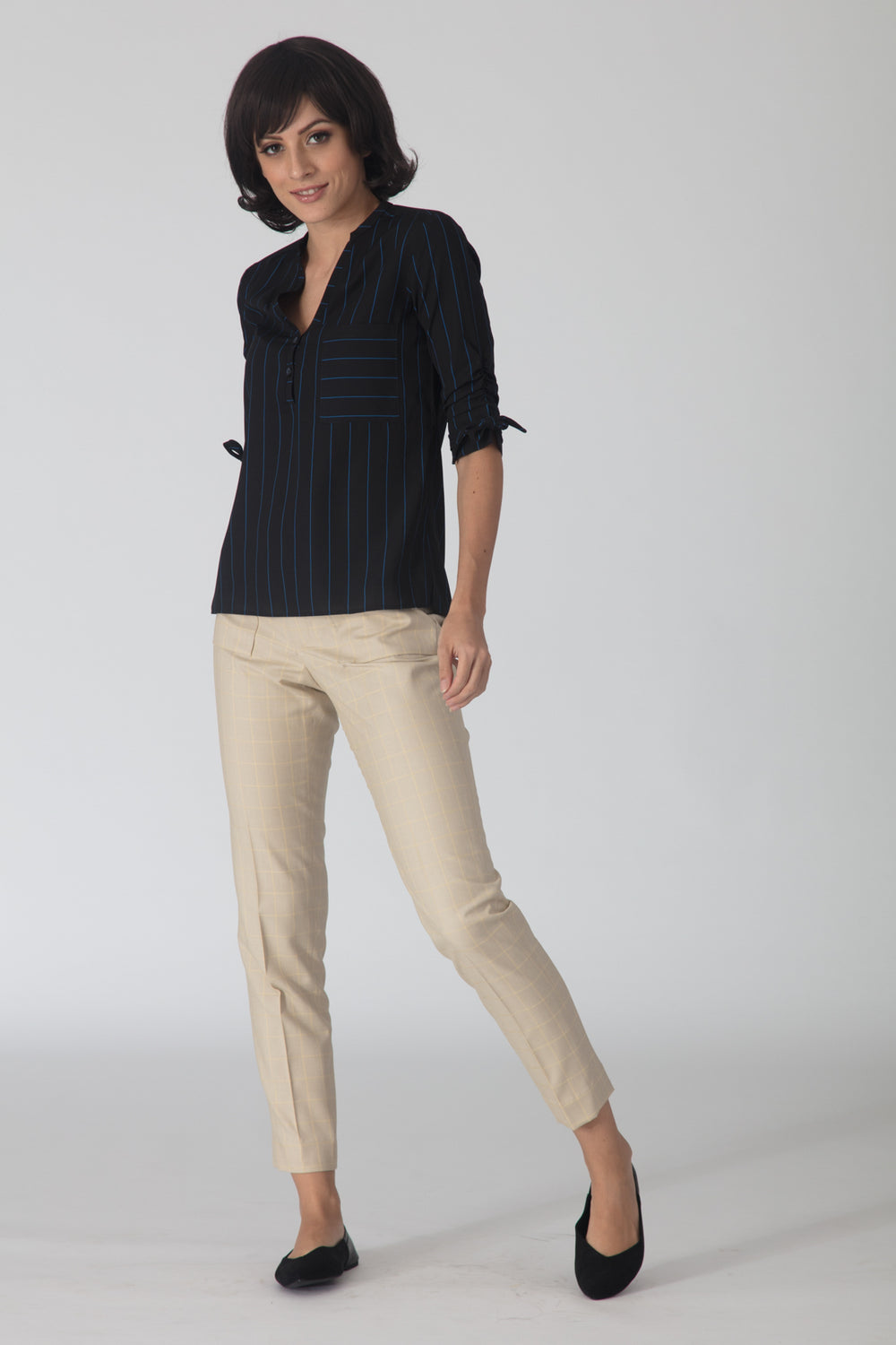Pinstripe Pocketed Top