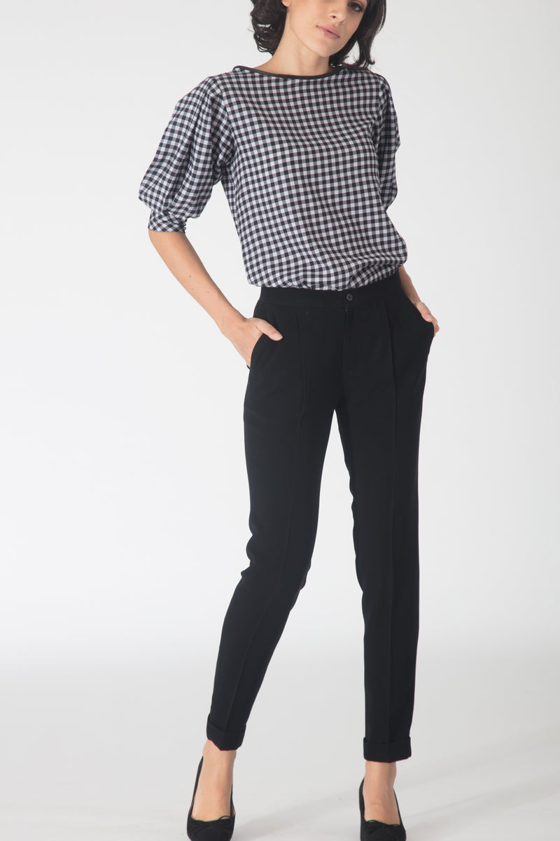 Black Pleated Trousers