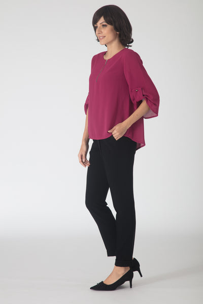Pink Zipper front Top