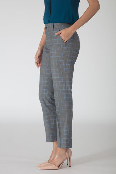 Windowpane Trousers - Grey