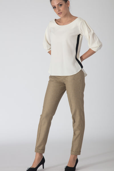 Plaid Button fly Trousers