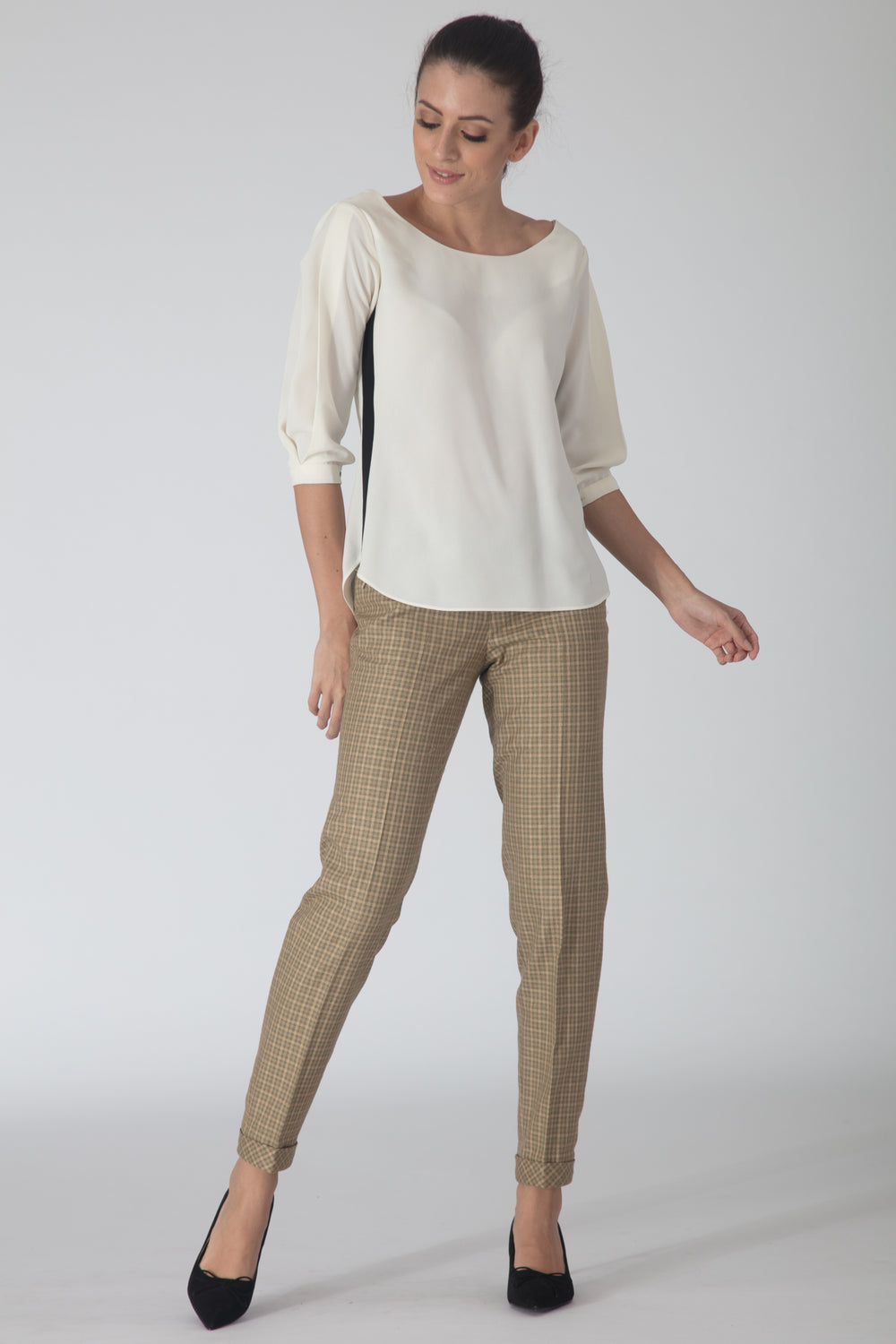 Plaid Button fly Trousers