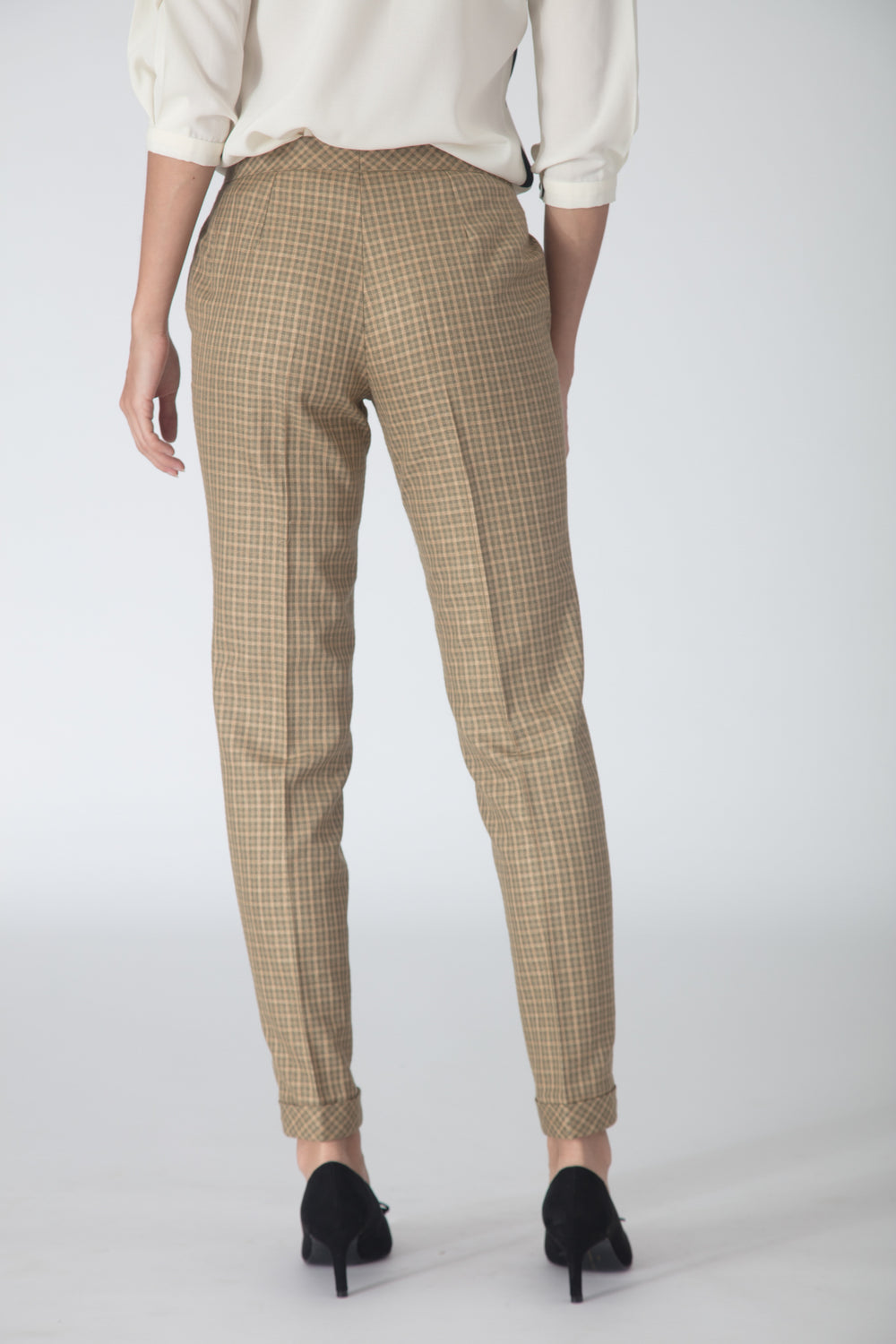 Plaid Button fly Trousers