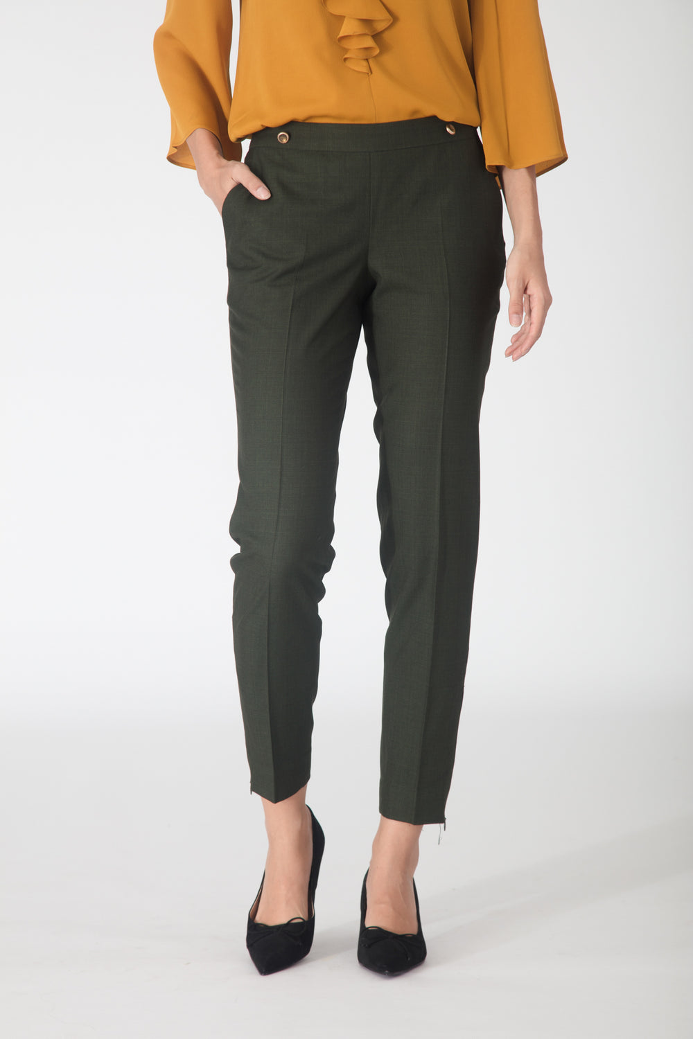 Army Green Slim fit Trousers