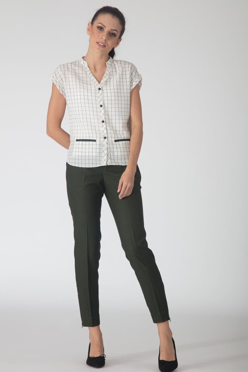Checkered Flowy Shirt
