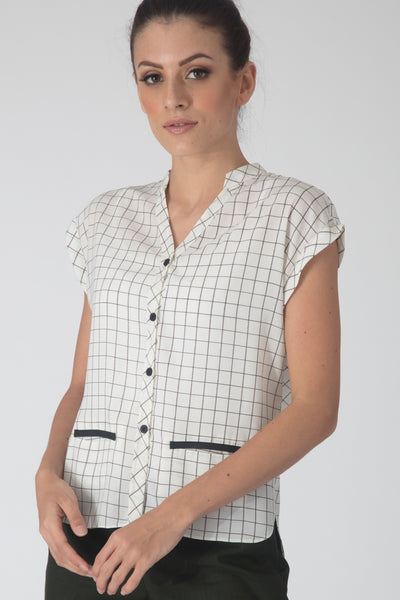 Checkered Flowy Shirt