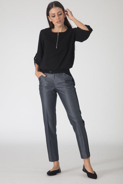 Grey Contrast Trousers
