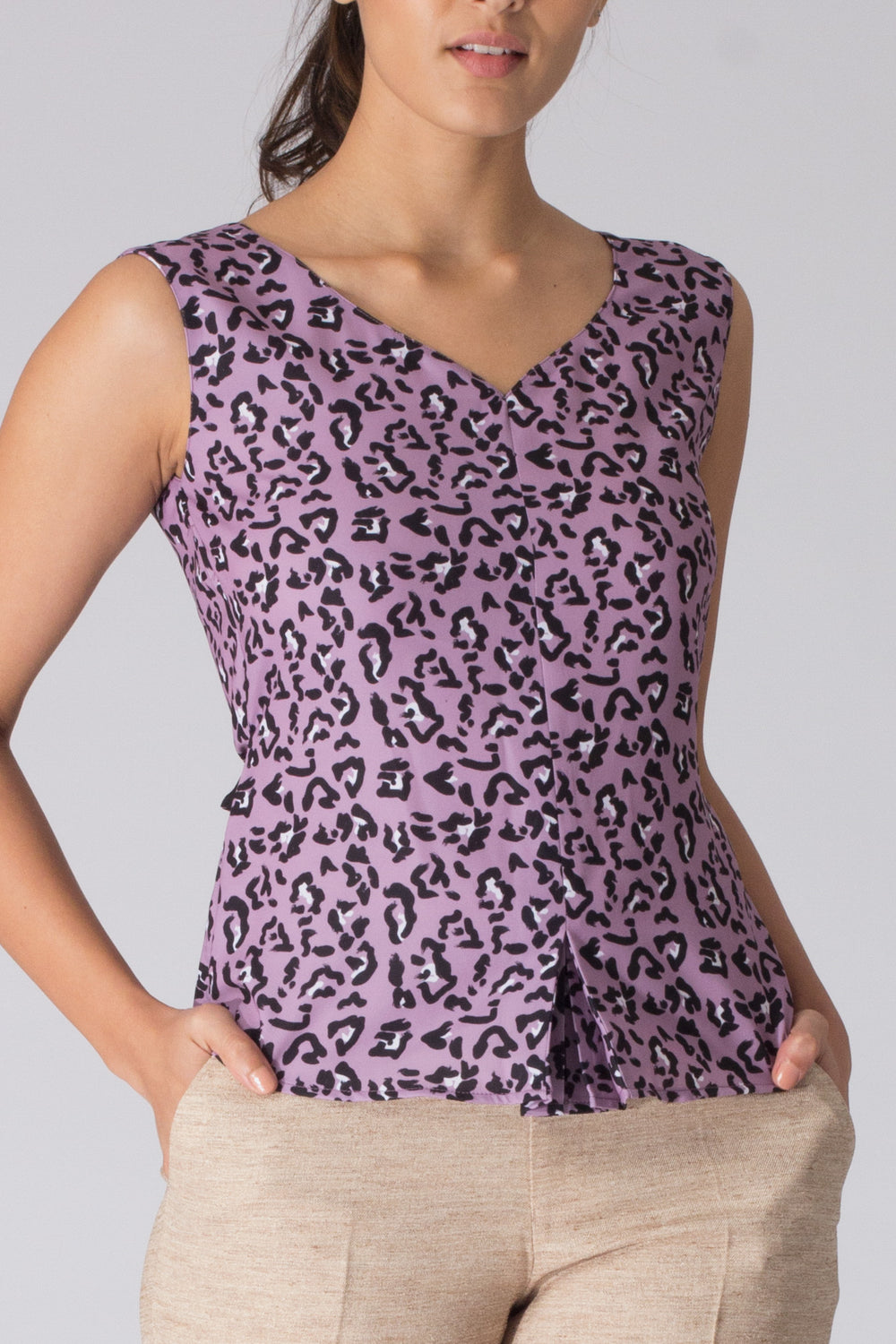 Rosetta Pleated Top with Belt
