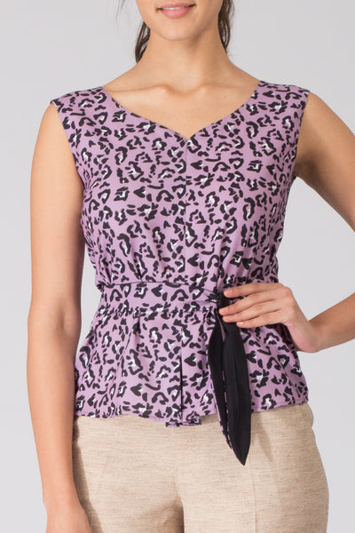 Rosetta Pleated Top with Belt