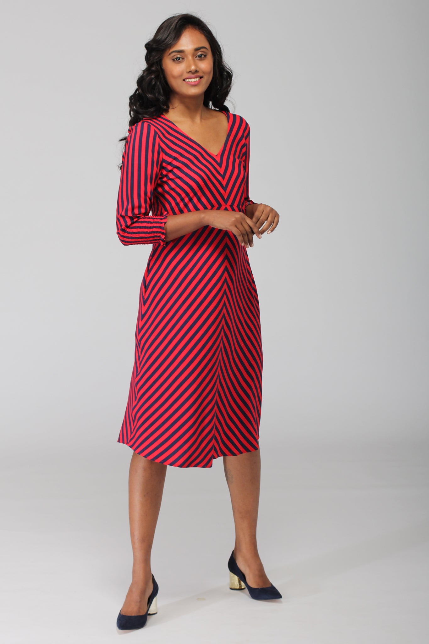Striped A Line Dress | Intermod Workwear
