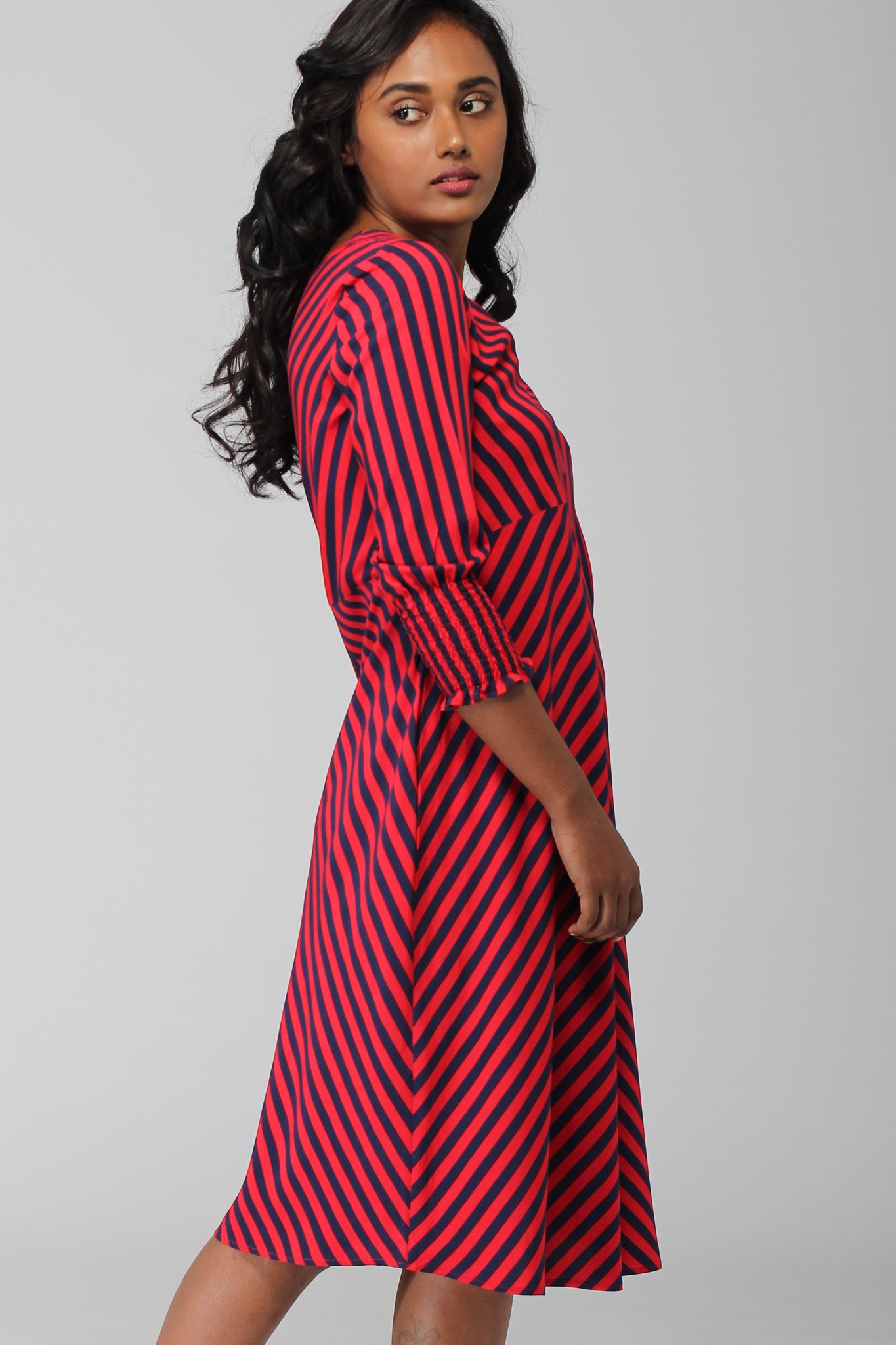 Striped A Line Dress | Intermod Workwear